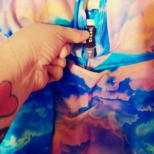 Cloud print bathing suit tank